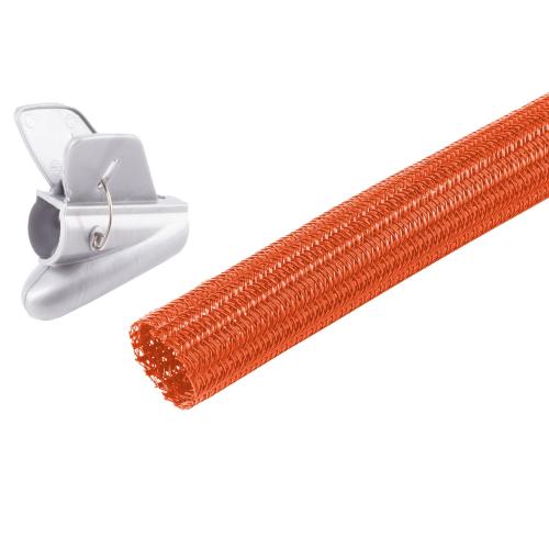 Flexibler Kabelkanal / Kabelschlauch – 7,5 m – Ø 25 mm – Orange – inkl. Einziehwerkzeug